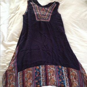 Boho and navy casual dress